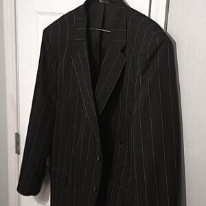 Buffalo Country Men Western Wear Black With Tan Striped Jacket  44R